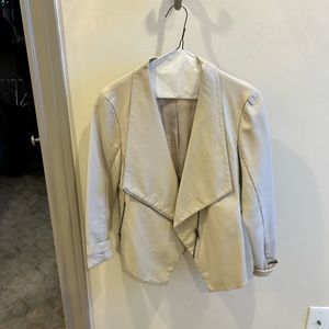 Cream faux leather jacket